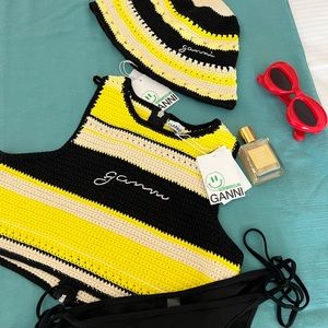 Ganni crochet hat and top selling as a set